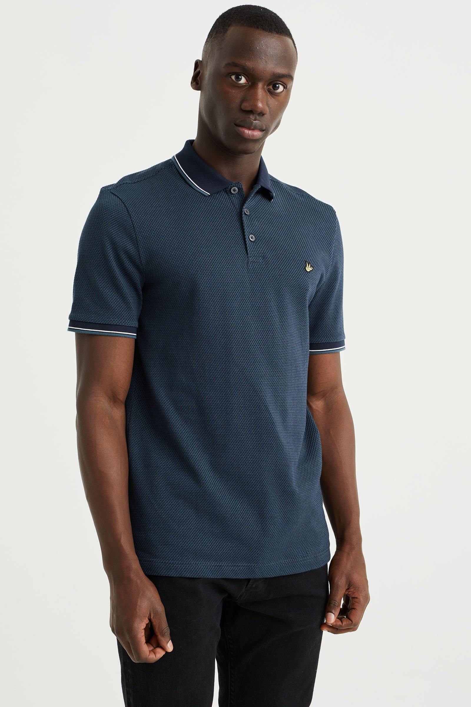 Heren Polo Met Jacquard Dessin Wefashion Nl